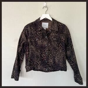 Nine West Leopard Jean Jacket Medium